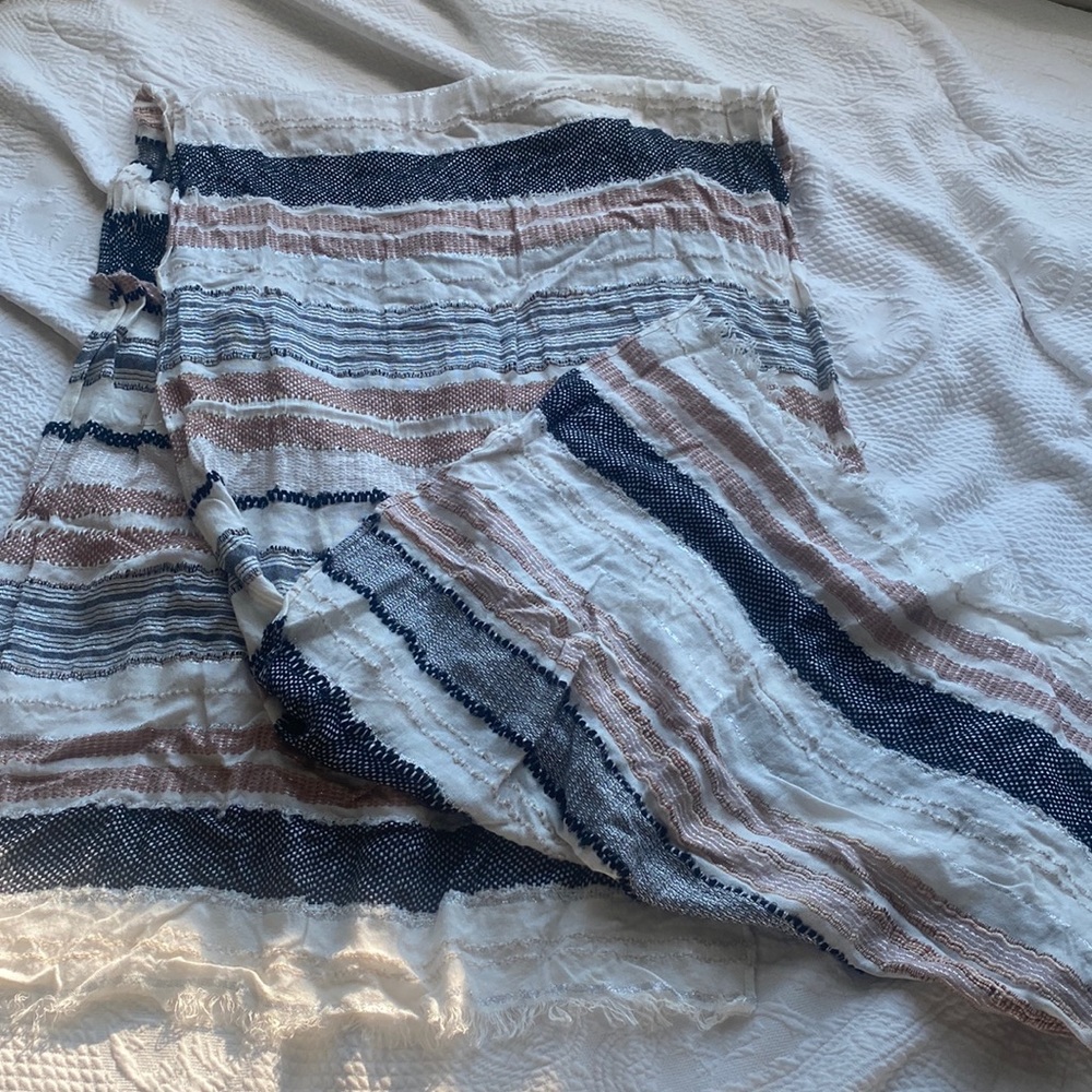 Scarf with stripes; LOFT
